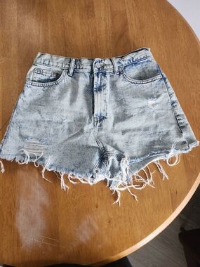 Light Wash Distressed Denim Shorts | High Waisted | Ultra Short